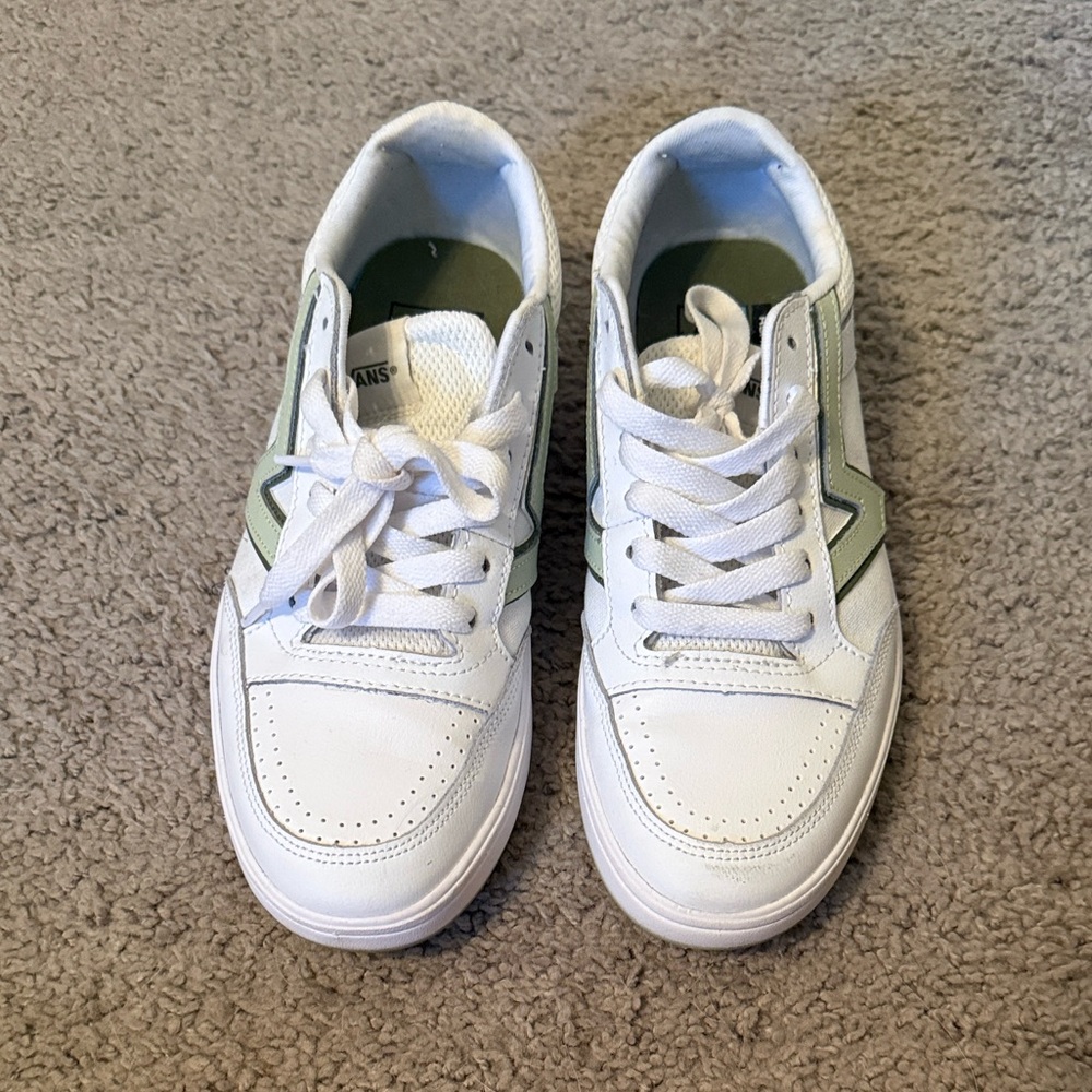 Vans Unisex Lowland White and Green Sneakers - Picture 4 of 7